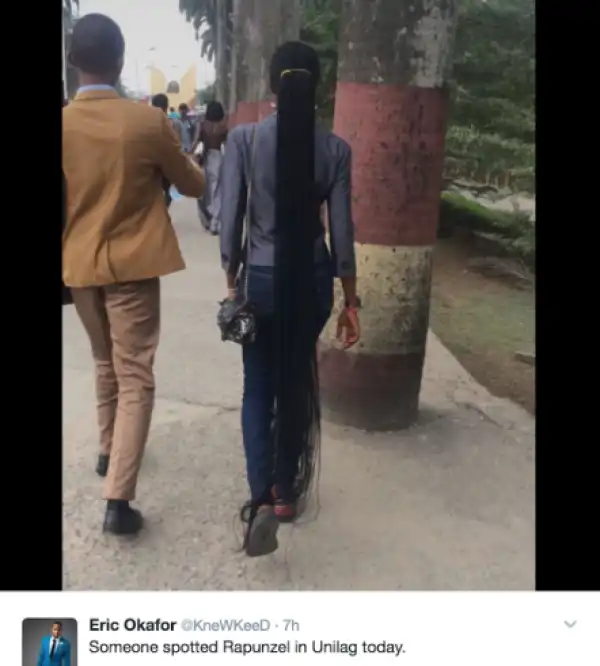 PHOTOS: UNILAG Babe Throws Twitter Into Commotion With Her 70 Inch Hair